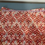 Garnet Hill  skirt size XL short geometric pattern red white lined tiered zipper Photo 7