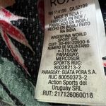 Roxy New Black Red Floral Blouse tie front size small long sleeve Photo 6