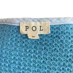 POL  Waffle Knit Babydoll Tank Top Ruffle Raw Edge Blue Women's Size Large Photo 2