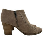 Franco Sarto  Destiny Suede Leather Boot  Topstitch Taupe Ankle Boots Size 8.5 Photo 5