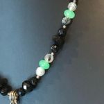 BARSE Green Jade Black Onyx Rutilated Quartz Semi Precious Gemstone Necklace Photo 4