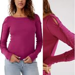 Free People We the Free Womens Y2K Daisy Chain Braided Sleeve Cuff Knit Top S Photo 1