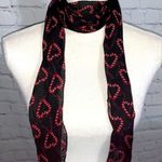 Black Sheer Scarf with Heart Candycanes Black Photo 1