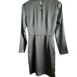 Gianni Bini  | Black Satin Faux Wrap Long Sleeve Cocktail Dress | Women's size 0 Photo 5