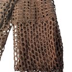 Coldwater Creek  Open Knit Crochet Lightweight Fashion Scarf Solid Brown Boho New Photo 1