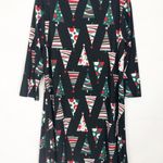 North Pole 3/4 Sleeve Christmas Sleep Shirt Size Large Black Photo 5