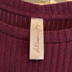 Allison Joy  | Deep Red Burgundy Ribbed Top Bell Sleeves Size Medium Photo 2