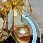 Michael Kors  Jaida Gold and Brown Leather Strappy Heels size 9.5 new Photo 12