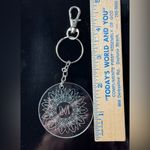 Handmade Sunflower Initial M Monogram Engraved Clear Acrylic Keychain Purse Charm New Photo 2