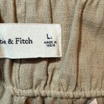 Abercrombie & Fitch NWT  Linen Pleated Pull‎ On Wide Leg Trouser Pants L Long Tan Photo 10