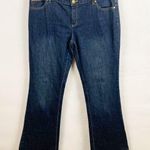 Michael Kors Size 10 Blue Dark Wash Studded Flare Leg Flap Pocket Jeans Photo 0