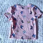 Wild Fable Light Pink Butterfly Ribbed Baby Tee Size XS Photo 1