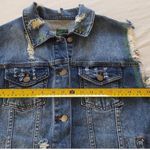 Wild Fable Denim Western Distressed Frayed Button Front Vest Women's Large Photo 7