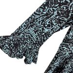 Scarlett Vintage Blue Black V-Neck Knee Length Dress 14 Photo 2