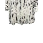 Boho Chic Linen Abstract Print Button Down Shirt Black White Women Size Medium Photo 4
