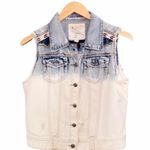 Z Supply Anthro Dip Dye Beaded Jean Vest Boho Women’s Size Medium Cotton Denim Photo 1