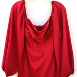 Princess Polly Womens Size 2 Lillie long puff sleeve red mini dress Photo 4