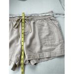 Soho Street Linen Blend Drawstring Shorts Casual Comfy Everyday Womens Medium Tan Photo 5