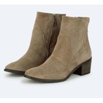 Paul Green Paul‎ Green Nicole Bootie Antelope Beige Soft Suede Ankle Side Zip Size 6 NWOB Photo 1