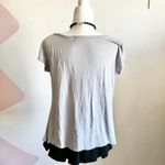 Y2K 3D Flower Slouchy Top, 2000s, Grunge,‎ Twee, Medium, Downtown Girl Gray Photo 2