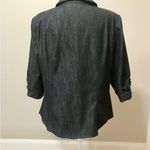 Dress Barn Heathered Black Open Front "Jean Jacket" Lined Blazer with ruched trim Photo 4