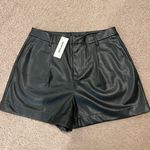 DKNY  JEANS High waisted Black Faux Leather Short Photo 8