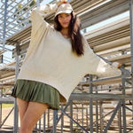 Aerie OFFLINE by Wow! Waffle Knit Long Sleeve T-Shirt in Cream Women’s Size XS Photo 0