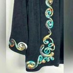 NWT Picadilly Fashions Open Cardigan 3/4 Sleeve Multicolor Appliqué Petite Small Black Size undefined Photo 4