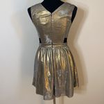 Forever 21 Metallic Gold fit and flare cut out mini party dress Photo 2