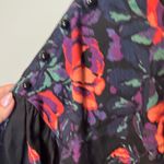 Anthropologie   Maeve Black and Red Rose Blouse sz M Photo 4