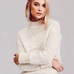 Free People  Suki Alpaca Mock Neck Sweater Cuffed Sleeves Size L Ivory Photo 0