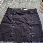 Topshop Lace-Up Denim Skirt Photo 0