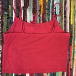American Eagle  Outfitters Tank Top Crop Ribbed Red Photo 1
