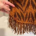 Ny Collection NEW |  women’s orange brown pattern tassel loose sweater medium‎ Photo 2