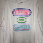 Pride Adult 'Support One Another' Cropped Hooded Sweatshirt women's 2X White Photo 2