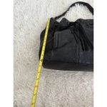 Ella Moss Ella‎ Moss Black Leather Bucket Bag Hobo Purse Tassel Drawstring Shoulder Bag Photo 3