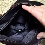 The Sak  Burgundy Crochet Crossbody with Trendy Brown Suede Strap Photo 3