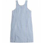 Levi's Aly Sleeveless Jumper Mini Denim Dress Blue White Check Gingham NWT Photo 5
