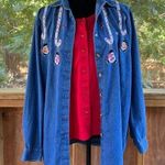 Casey & Max Women's Vintage Christmas Holiday Layered Shirt Size L Blue Size L Photo 0