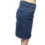 Old Navy  Ultra Blue Jean High Waist Medium Wash Denim Back Slit Skirt Womens 10 Photo 5