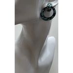 Vintage Acrylic Hoop Women’s Earrings with Blend of Green Dangle Round Sz 1.5” Blue Photo 9