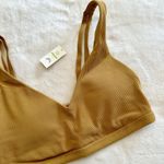 Aerie NWT Offline by  Goals Light Tan Ribbed Padded Sports Bra - Size: Large Photo 1