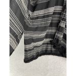 Ann Taylor  Women's Cover Up Black One Size Striped Short Sleeve Boho Fringe Ends Photo 5