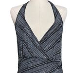 Charlotte Russe Vtg Y2K Black Silver Asymmetrical Hem Prom Party Halter Dress L Photo 1