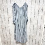 Cloth & Stone Dress Women Sz Small Stripe Off Shoulder Button Front Midi Casual Photo 6