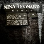Nina Leonard VTG  Vest Sleeveless Knitted Faux Fur Collar Front Zip Dark Gray M Photo 2