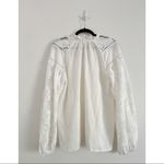 NWT Kasia White Linen Crochet Long Sleeve Tunic Cover Up Blouse XS Photo 3