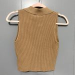 NEW House of Harlow 1960 Tan Ribbed Polo V Photo 4