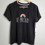 Rae Dunn knew with tags “BE PROUD.” Rainbow Graphic Tee Size L Photo 0