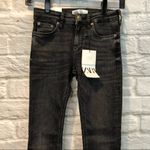 ZARA NWT  US 2 Super Skinny Uptown Black Raw Hem Mid-Rise Jeans Photo 3